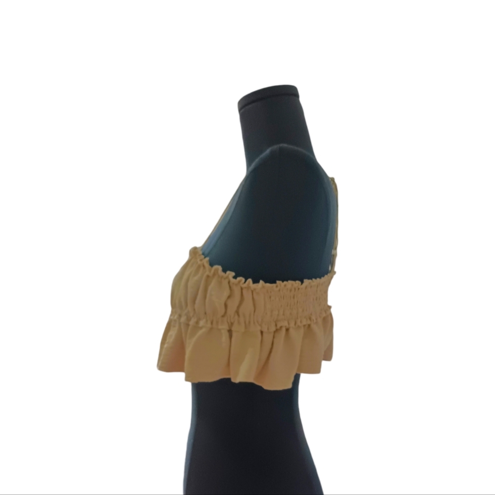 Paper Moon Tan Brown Ruffle Crop Top - Picture 4 of 7